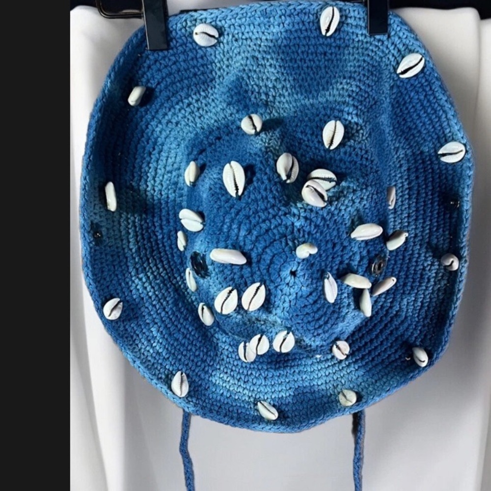 Urban outfitters Callie crocket cowboy bucket hat blue seashell one size…